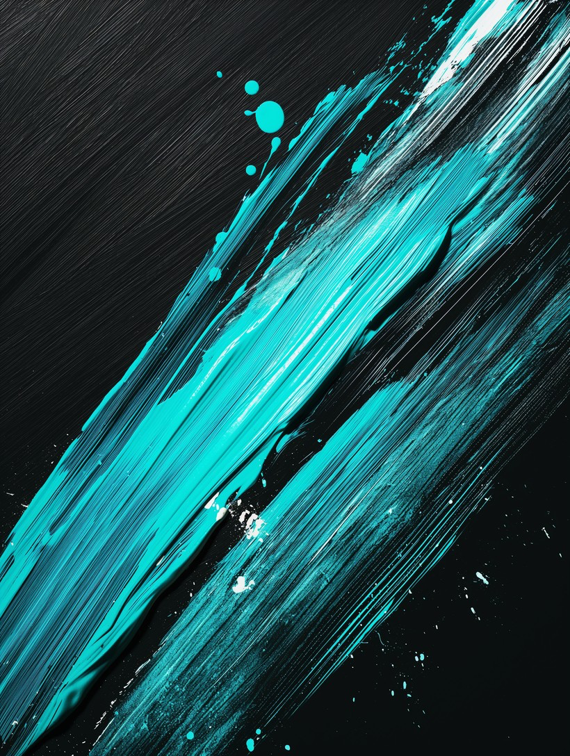 Teal paint stroke